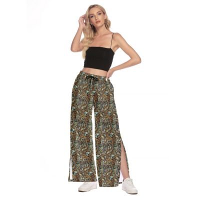 kokorepublic Print Women's Side Slit Snap Button Trousers