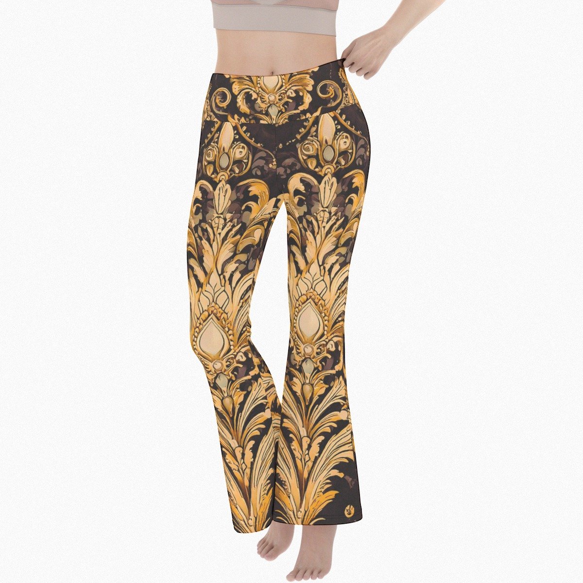 All-over print Women's Flare Yoga Pants - Image 2