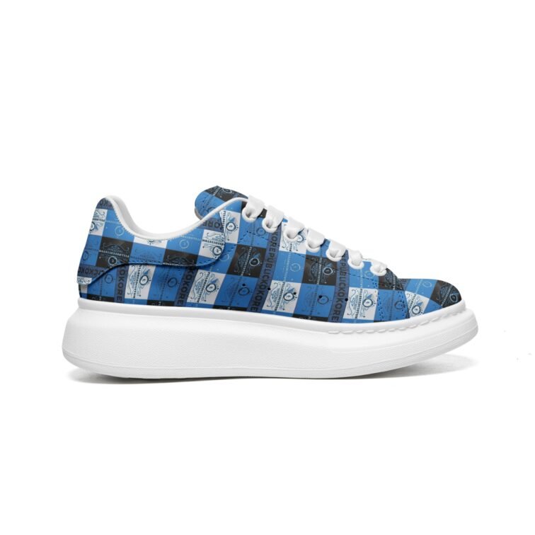 Fullbreedcustom Unisex Non Slip Lace Up Faux Leather Sneakers - Image 2