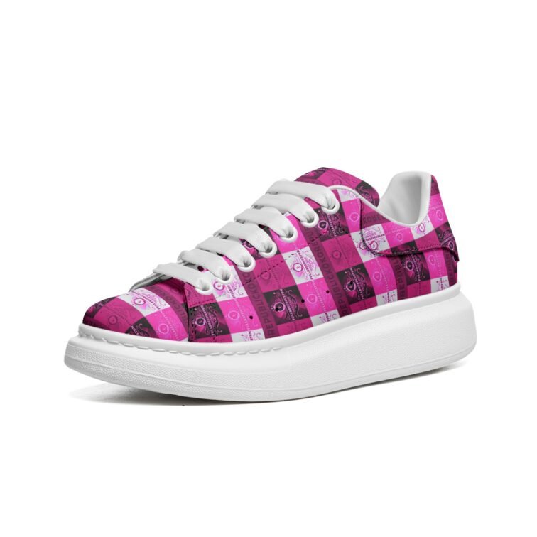 fullbreedcustom Unisex Non Slip Lace Up Faux Leather Sneakers